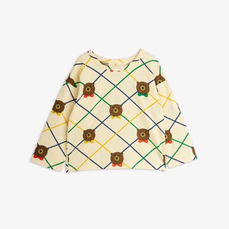 Mini Rodini Longsleeve Bear Check Aop Off White