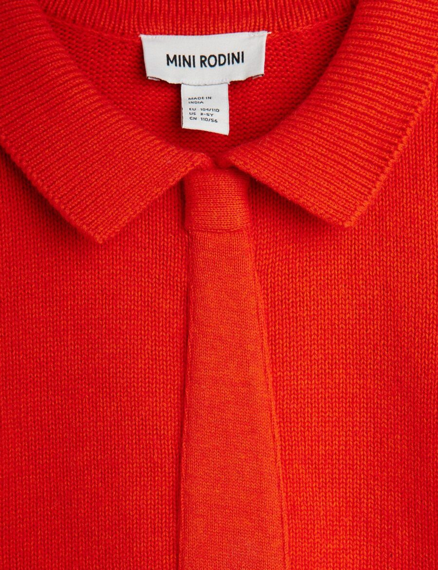 Mini Rodini Sweter Knitted Red - obrazek 4