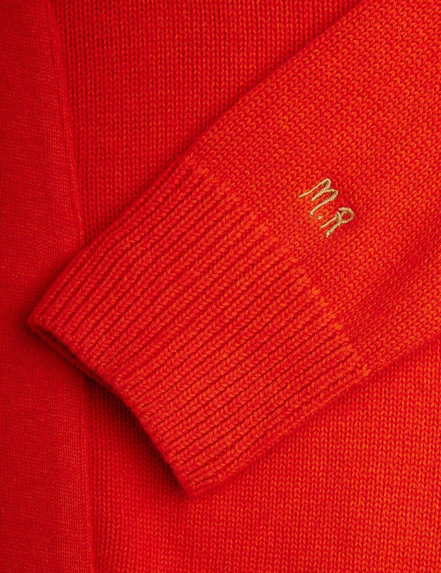 Mini Rodini Sweter Knitted Red - obrazek 5