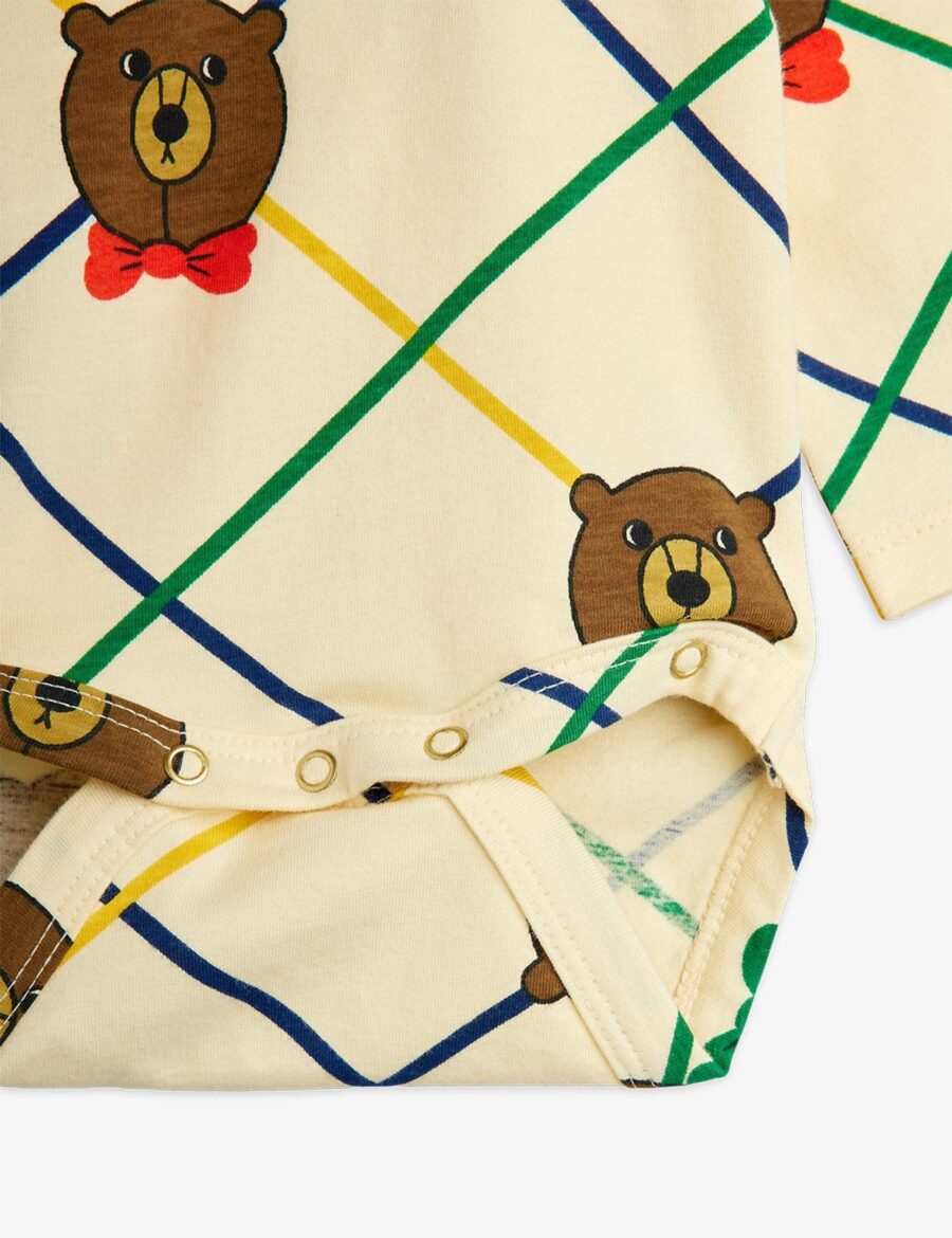 Mini Rodini Zestaw Niemowlęcy Bear Check Off White - obrazek 4