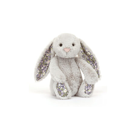 Jellycat Króliczek z Kwiecistymi Uszami Srebrny „Bloom” 31 cm