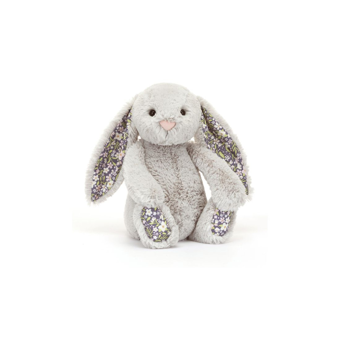 Jellycat Króliczek z Kwiecistymi Uszami Srebrny „Bloom” 31 cm