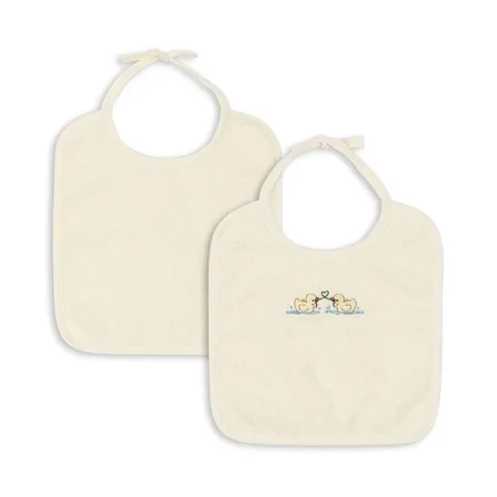 Konges Slojd Fanga Fontana 2-Pak Śliniaczków Niemowlęcych Terry Antique White