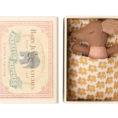 Maileg Myszka Sleepy Wakey Baby W Pudełku Po Zapałkach Rose