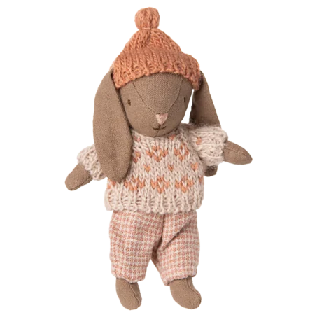 Maileg Króliczek zimowy, Mikro - Brown - Rose
