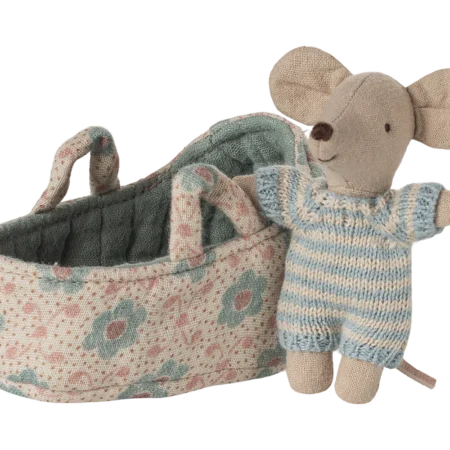 Maileg Myszka niemowlęca W Nosidełku Blue