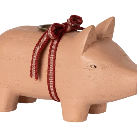 Maileg Drewniany Świecznik, Świnka, Mały Rose