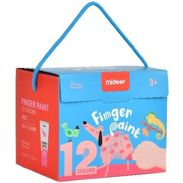 Mideer Farby do malowania palcami z książeczką – 12 kolorów