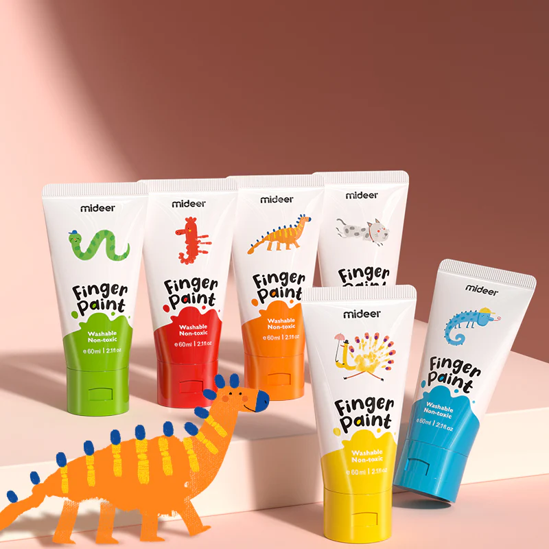 Mideer Farby do malowania palcami z książeczką – 12 kolorów - obrazek 3