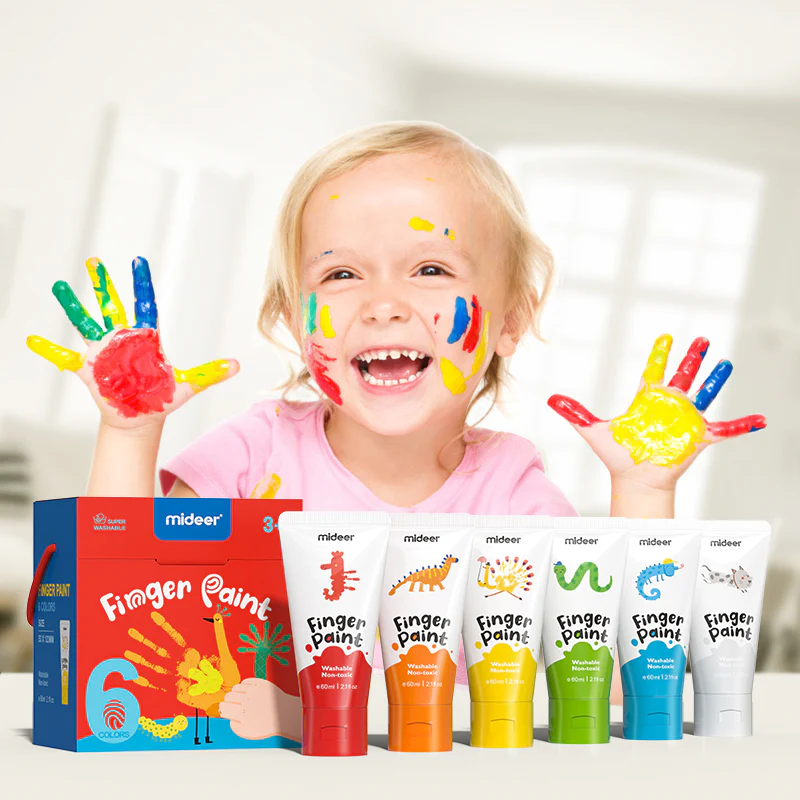 Mideer Farby do malowania palcami z książeczką – 12 kolorów - obrazek 4