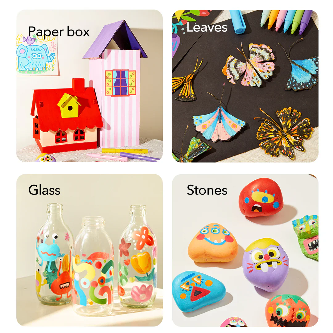 Mideer Markery akrylowe z pędzelkową końcówką mideer w futerale do kolorowania – 24 kolory - obrazek 5