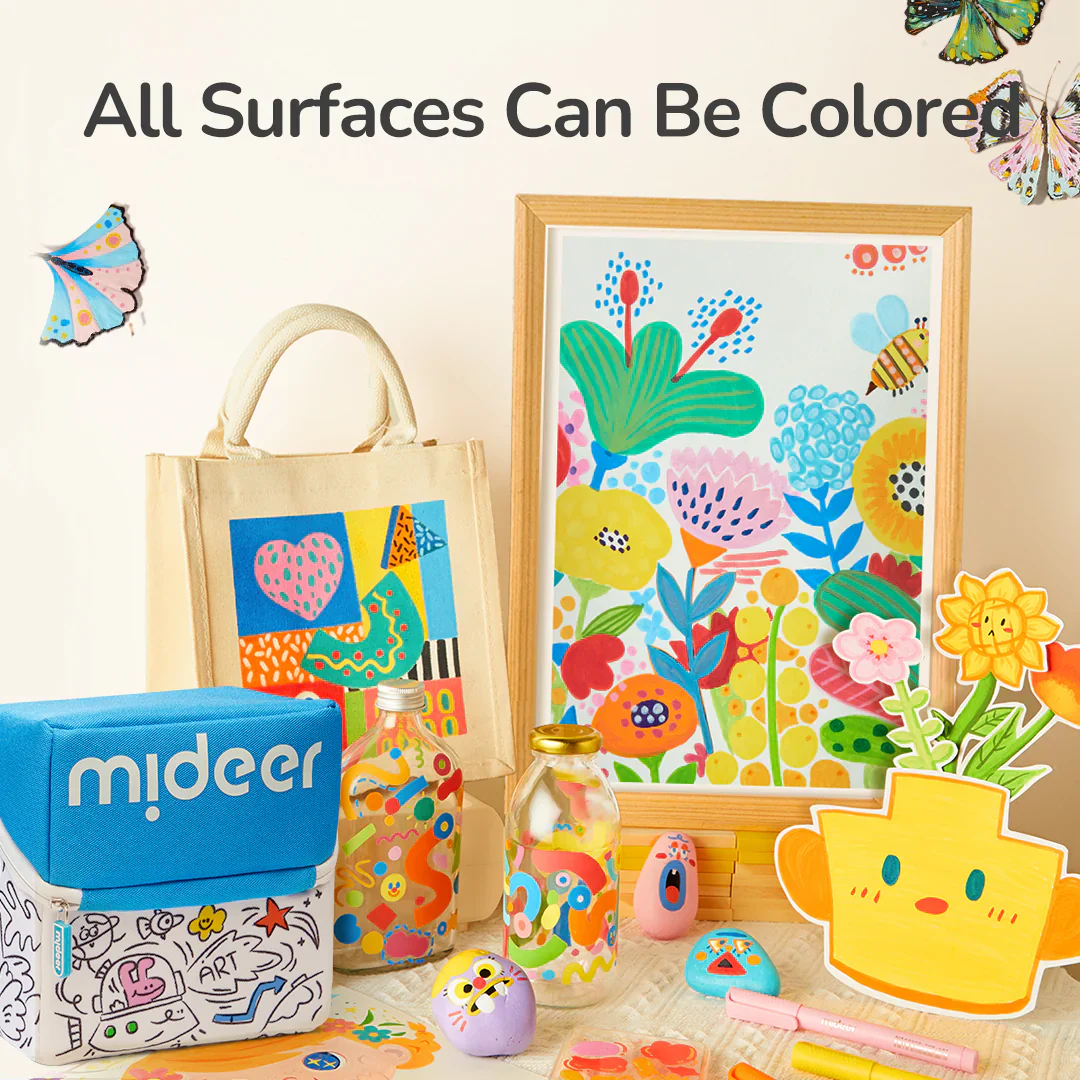 Mideer Markery akrylowe z pędzelkową końcówką mideer w futerale do kolorowania – 24 kolory - obrazek 6