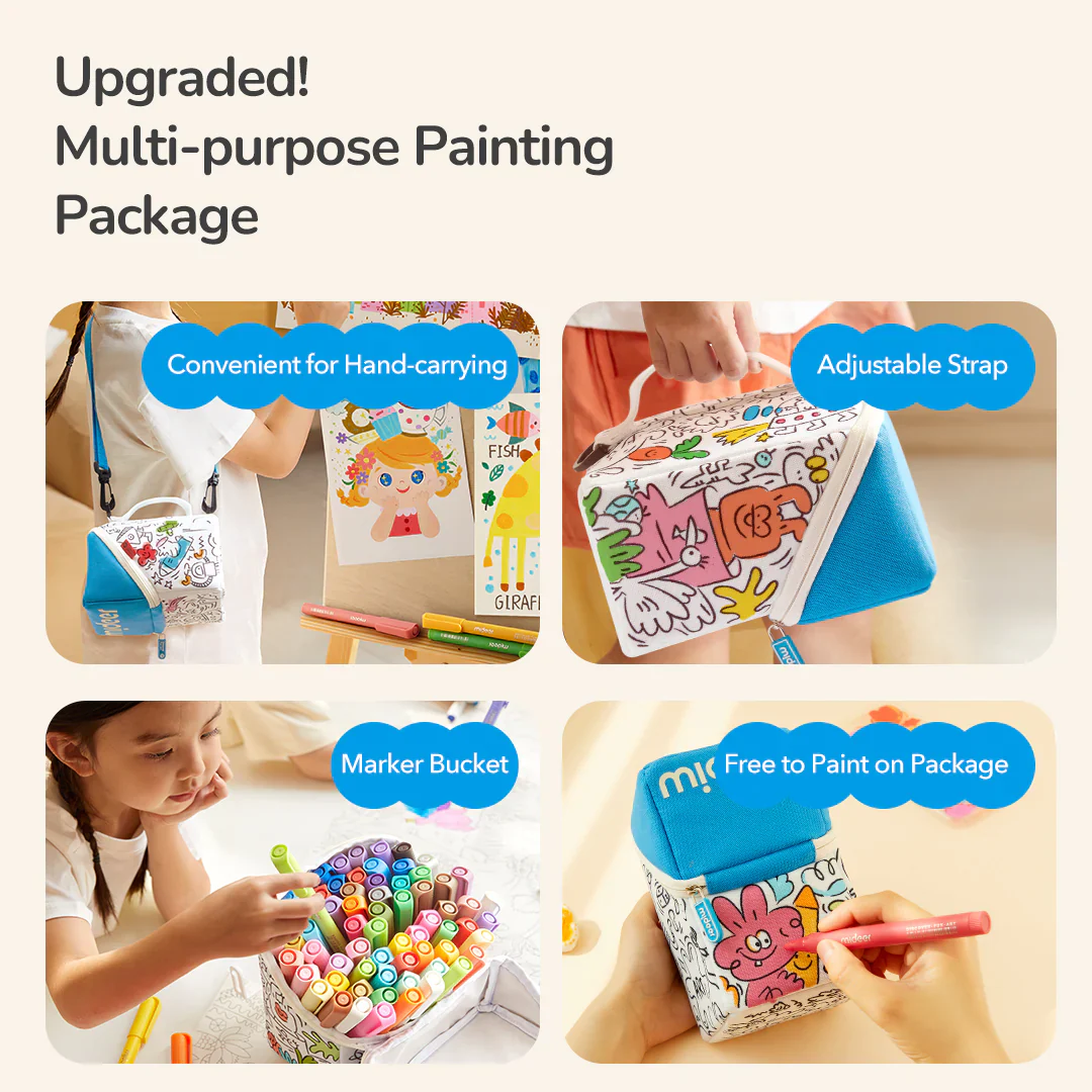 Mideer Markery akrylowe z pędzelkową końcówką mideer w futerale do kolorowania – 24 kolory - obrazek 9