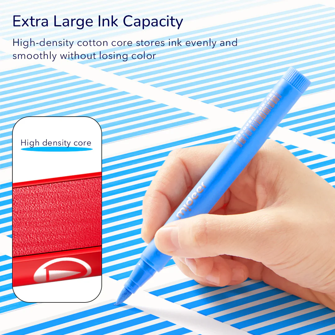 Mideer Markery akrylowe z pędzelkową końcówką mideer w futerale do kolorowania – 24 kolory - obrazek 11