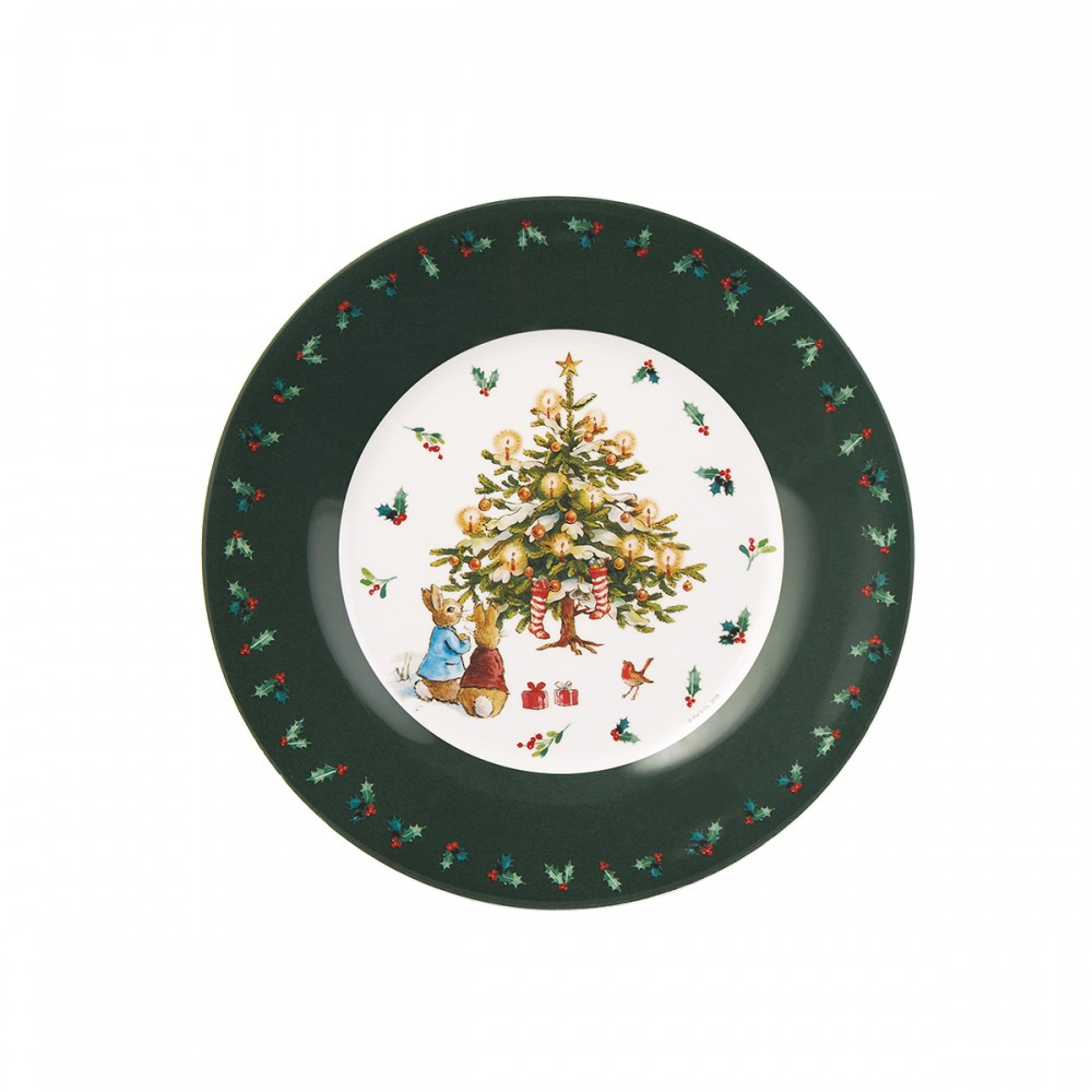 Petit Jour Paris Talerz fi 20 cm Peter Rabbit Christmas Tree