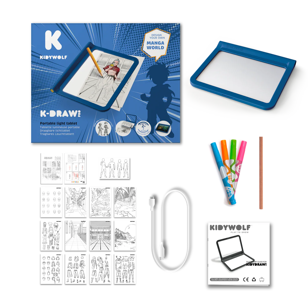 Kidywolf Tablet Rysunkowy Niebieski Manga - obrazek 14