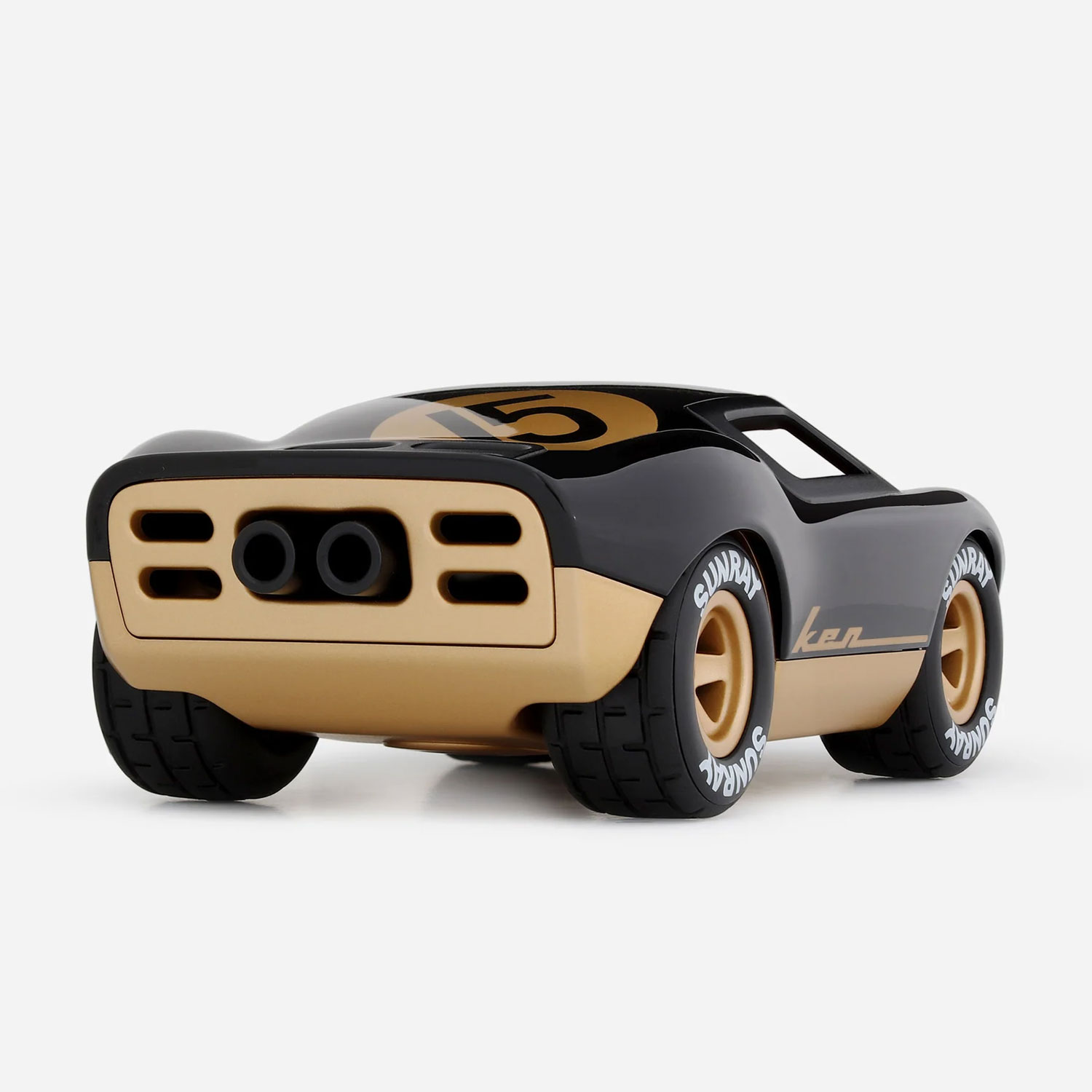 Playforever Ken Cave – elegancki retro samochód wyścigowy (czarny / złote detale) - obrazek 5