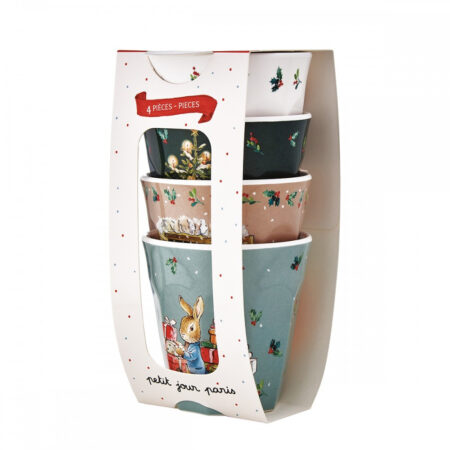 Petit Jour Paris Kubek 220 ml x 4 SET Peter Rabbit Christmas