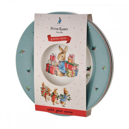 Petit Jour Paris Talerz fi 20 cm 4 szt/SET Peter Rabbit Christmas