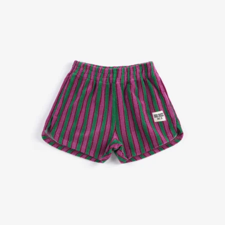 Bobo Choses Szorty Striped Terry Cloth Purple