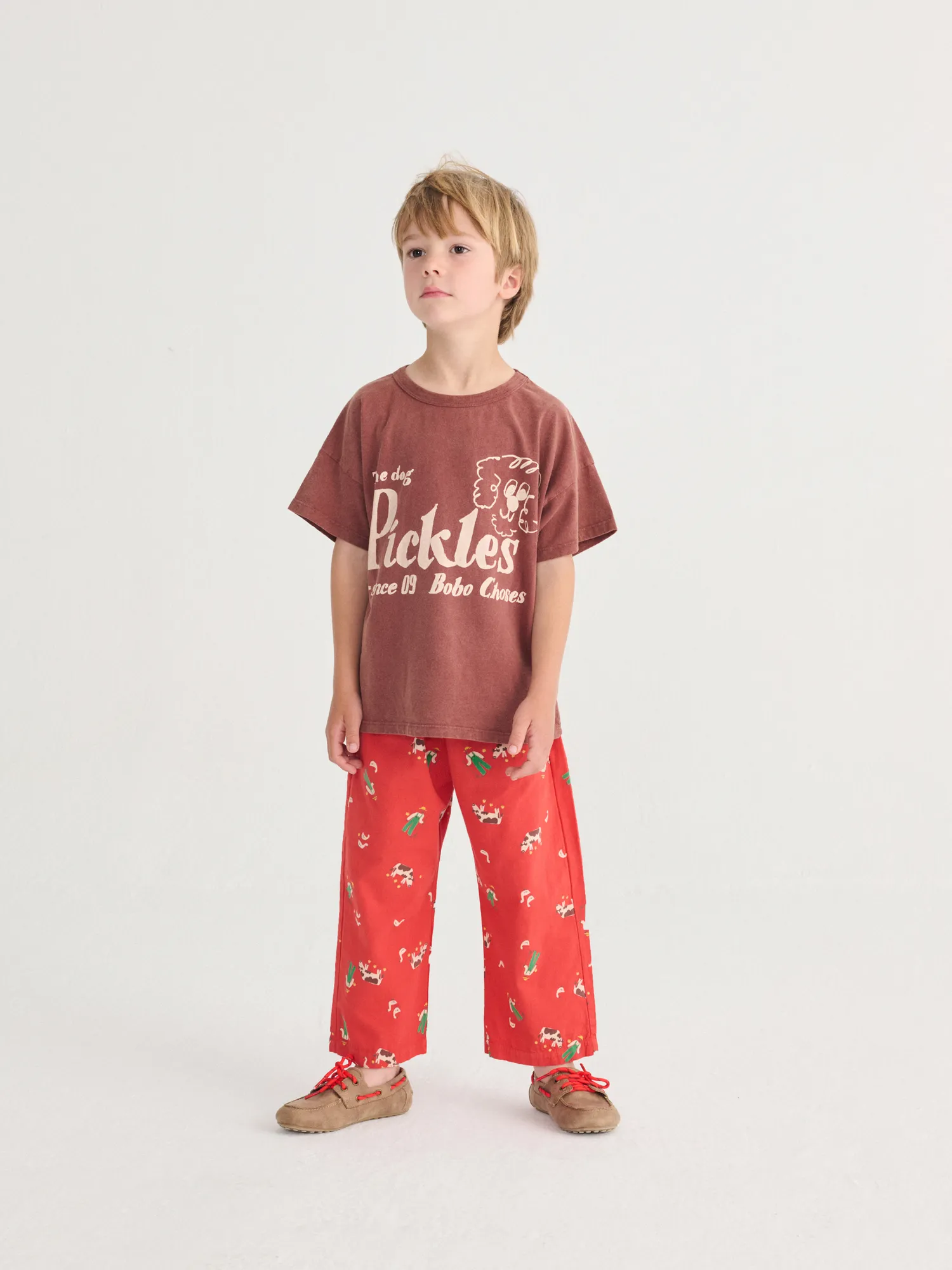 Bobo Choses Spodnie Farm Adventure All Over Woven Red - obrazek 4