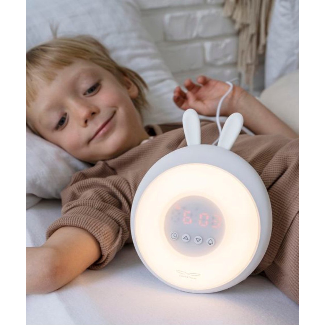 Rabbit & Friends Królik Lampka Budząca Światłem Biała - obrazek 5