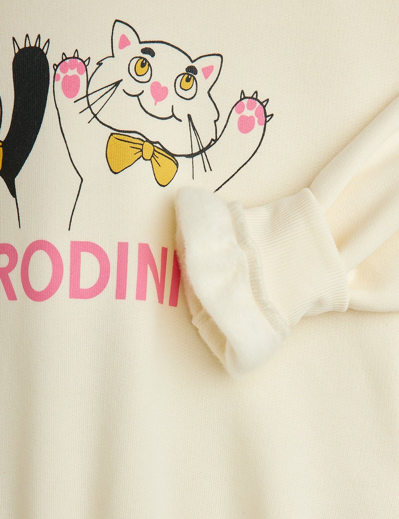 Mini Rodini Bluza Cat and Panda Off White - obrazek 5