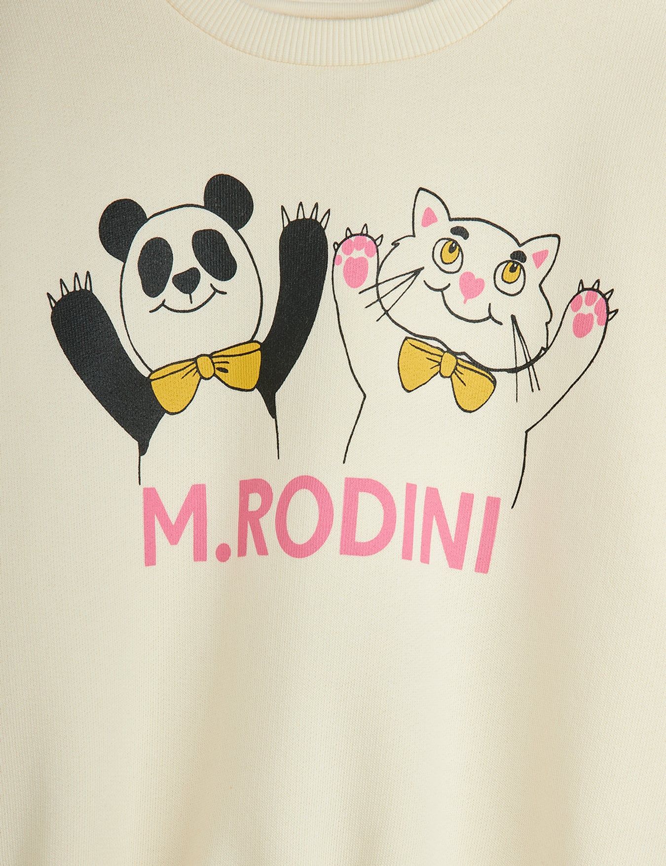 Mini Rodini Bluza Cat and Panda Off White - obrazek 4