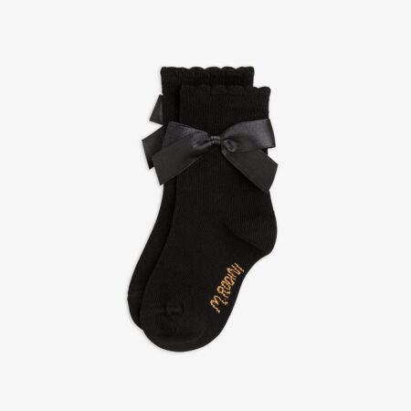 Mini Rodini Skarpetki Satin Bow Black
