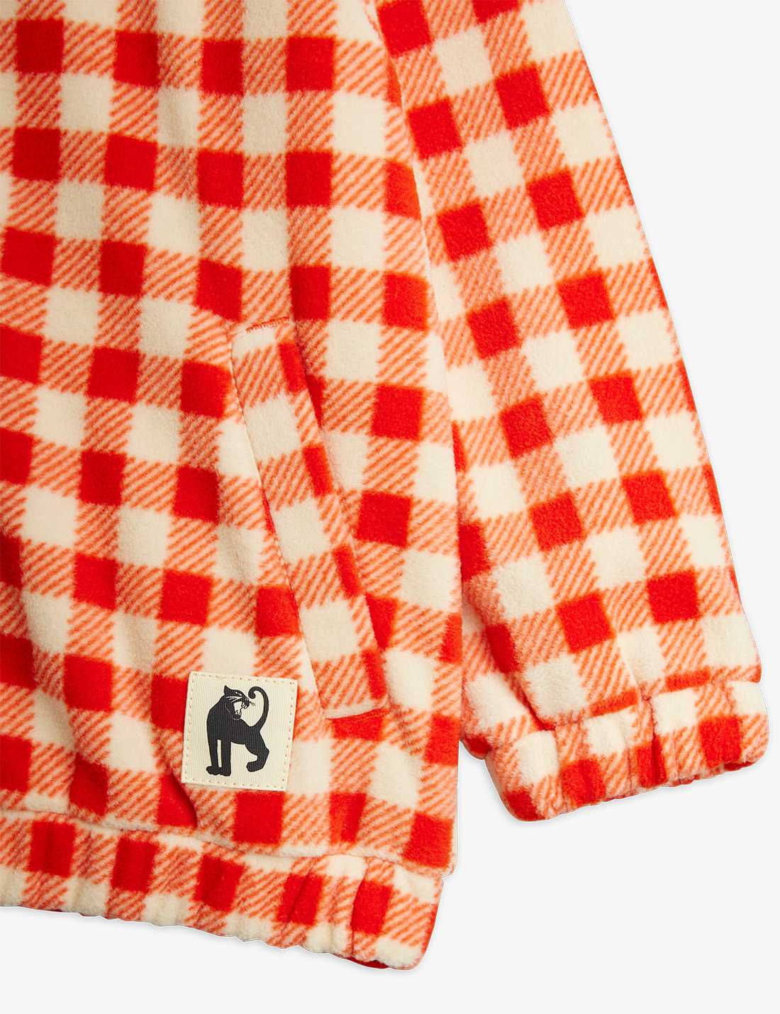 Mini Rodini Bluza Polarowa Gingham aop fleece jacket - obrazek 4