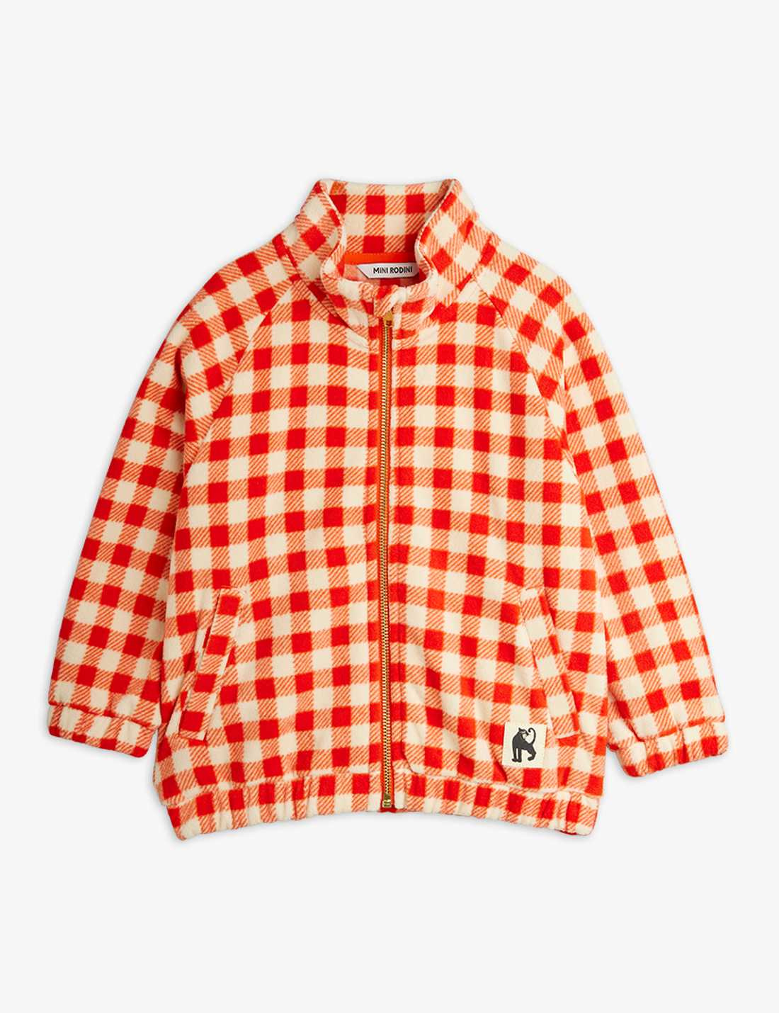 Mini Rodini Bluza Polarowa Gingham aop fleece jacket