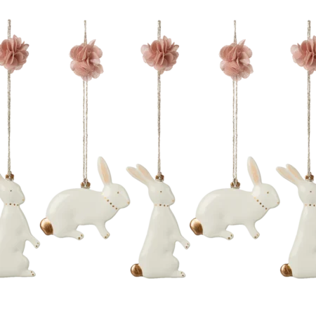 Maileg Metalowe ozdoby, Zajączek wielkanocny, 5 szt.