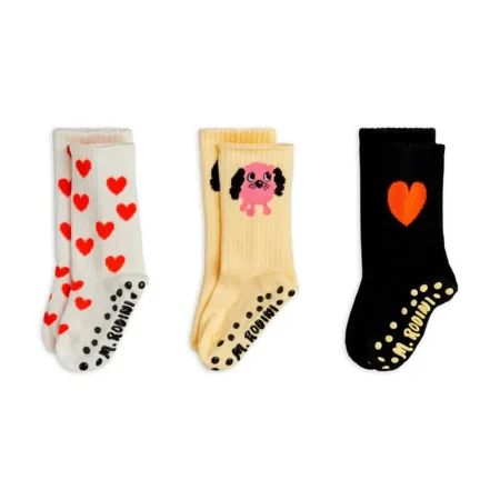Mini Rodini 3-Pak Skarpetek Anti Slips Multi