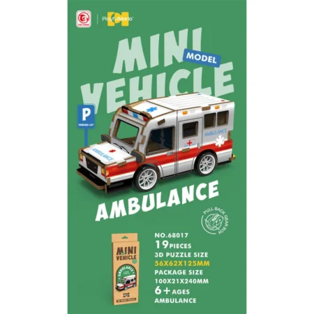 Playful Mario Minipuzzle 3D drewniane z napędem – Ambulans (19 el.)