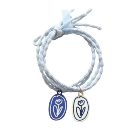 Yuko B. Gumki do włosów / bransoletki - Kwiaty, 2 szt