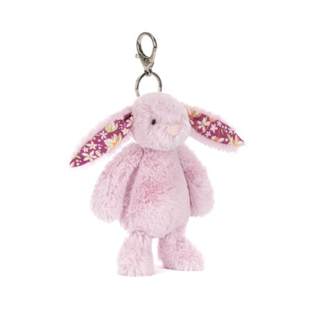 Jellycat Breloczek Króliczek Liliowy z Kwiecistymi Uszami 18 cm