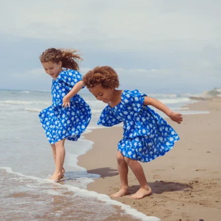 Kid Story Sukienka Letnia Sukienka Lniana Blue Meadow