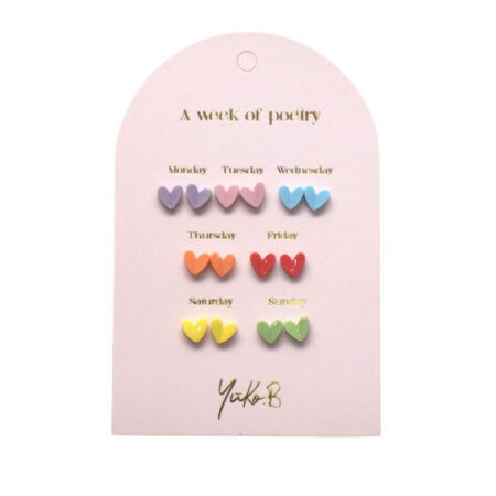 Yuko B. Kolczyki „TYDZIEŃ POEZJI” – Serca, 7 par ( wersja angielska )