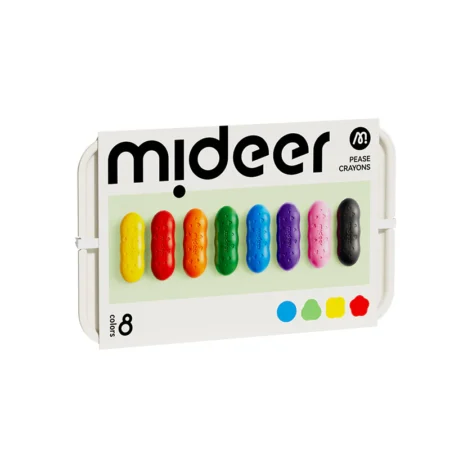 Mideer Pierwsze kredki-fasolki świecowe z wosku pszczelego – 8 kolorów